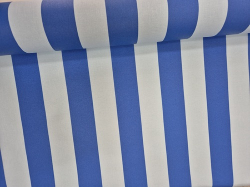 Baumwollstoff beschichtet - Streifen blau/hellblau